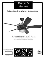 Предварительный просмотр 1 страницы Monte Carlo Fan Company 5SBR56 D-L Series Installation Instructions Manual