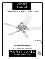 Предварительный просмотр 1 страницы Monte Carlo Fan Company 5VL52 Series Owner'S Manual