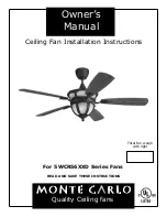 Предварительный просмотр 1 страницы Monte Carlo Fan Company 5WCR56XXD Series Owner'S Manual