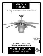 Monte Carlo Fan Company 8ATR44 Series Owner'S Manual предпросмотр