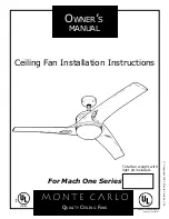 Monte Carlo Fan Company Mach One Series Owner'S Manual предпросмотр