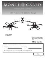 Предварительный просмотр 1 страницы Monte Carlo Fan Company MCDF series Owner'S Manual And Installation Manual