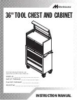 Preview for 1 page of Montezuma 36" TOOL CHEST AND CABINET Instruction Manual