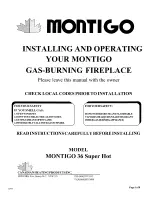 Montigo 36 Super Hot Installing And Operating Instructions preview