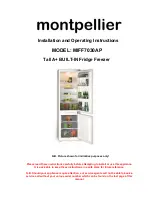 Предварительный просмотр 1 страницы montpellier MIFF7030AP Installation And Operating Instructions Manual