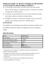 Preview for 3 page of montpellier MMW21SCS Installation And Operating Instructions Manual