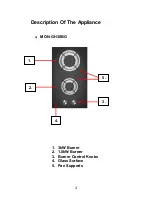 Preview for 4 page of montpellier MON-GH30BG Installation And Operating Instructions Manual