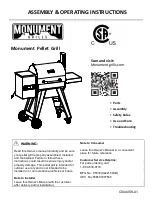 Monument Grills 85030 Assembly & Operating Instructions предпросмотр