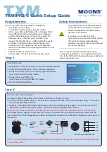 Предварительный просмотр 1 страницы Moons' TXM34Q Quick Setup Manual