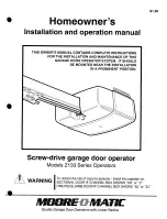 moore o matic Z133 Series Installation And Operation Manual preview