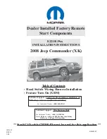 Preview for 1 page of Mopar 82211019xx Jeep Commander (XK) 2008 Installation Instructions Manual