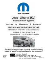 Mopar Jeep Liberty Remote Start System Installation Instructions Manual preview