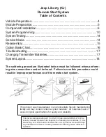 Preview for 2 page of Mopar Jeep Liberty Remote Start System Installation Instructions Manual