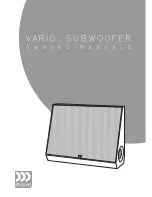 Morel VARIO Series VARIO SUB Owner'S Manual preview