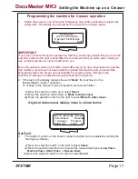 Preview for 17 page of Morgana Documaster MK3 Operator'S Manual