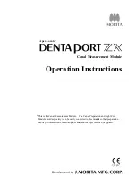 Предварительный просмотр 1 страницы Morita DENTA PORT ZX Operation Instructions Manual