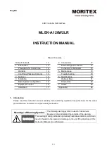 Предварительный просмотр 1 страницы MORITEX MLEK-A120W2LR Instruction Manual