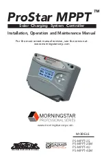 Предварительный просмотр 1 страницы Morningstar ProStar MPPT Series Installation, Operation And Maintenance Manual