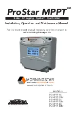 Morningstar ProStar MPPT TRAKSTAR PS-MPPT-15 Installation, Operation And Maintenance Manual предпросмотр