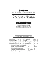 Preview for 1 page of Morningstar SunGuard Operator'S Manual