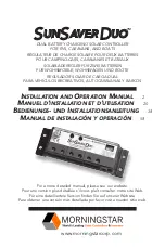 Предварительный просмотр 1 страницы Morningstar SUNSAVER DUO Installation And Operation Manual