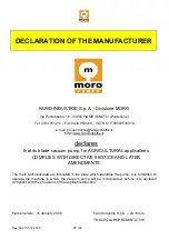 Preview for 28 page of Moro Air Series Use And Maintenance Manual