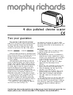 Morphy Richards 4 slice polished chrome toaster Instructions preview