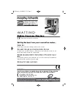 Morphy Richards 47020 MATTINO ESPRESSO MACHINE Instructions Manual preview