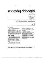 Morphy Richards 47490 COMBINATION COFFEE MAKER Manual preview