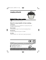 Morphy Richards DIGITAL 5 LITRE SLOW COOKER Instructions Manual preview