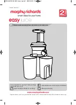 Предварительный просмотр 1 страницы Morphy Richards easy juice FP404001 Manual