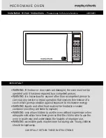 Preview for 1 page of Morphy Richards EG820CFD-PM Installation & User'S Instructions