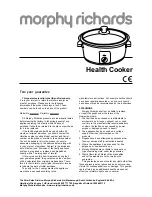 Morphy Richards HEALTH COOKER Manual предпросмотр