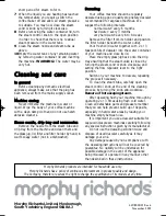 Preview for 2 page of Morphy Richards IB47490 Manual