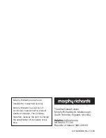 Предварительный просмотр 12 страницы Morphy Richards IB70445 Instructions Manual