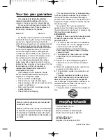 Preview for 8 page of Morphy Richards POD CYCLONE VACUUM CLEANER - REV 1 Manual