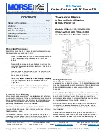 morse 195 Series Operator'S Manual preview