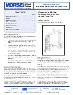 Preview for 1 page of morse 195A-A Operator'S Manual