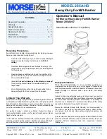 morse 285A-HD Operator'S Manual preview