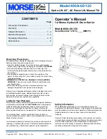 Preview for 1 page of morse 400A-60-120 Operator'S Manual