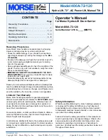 Preview for 1 page of morse 400A-72-120 Operator'S Manual