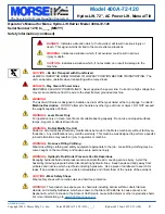 Preview for 2 page of morse 400A-72-120 Operator'S Manual