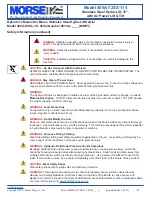 Preview for 2 page of morse 400A-72SS-114 Operator'S Manual