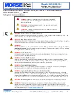 Preview for 2 page of morse 400A-96SS-124 Operator'S Manual