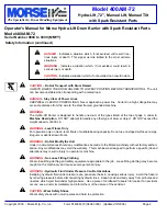 Preview for 2 page of morse 400AM-72 Operator'S Manual