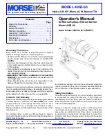 Preview for 1 page of morse 400Z-60 Operator'S Manual