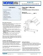 Preview for 1 page of morse 410 Operator'S Manual