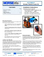 Preview for 1 page of morse 4804-P Installation Instructions Manual