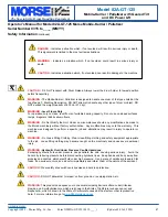 Preview for 2 page of morse 8A-GT-125 Operator'S Manual