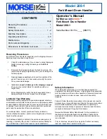 morse MORSPEED 288-1 Operator'S Manual preview